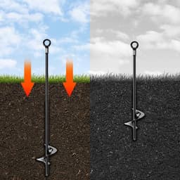 4 stuks 46 cm grondankers voor zware omstandigheden bij harde wind - grondpennen met schroefbevestiging voor stacaravans, schommels, tenten, carports en tuinhuisjes — thumbnail 5