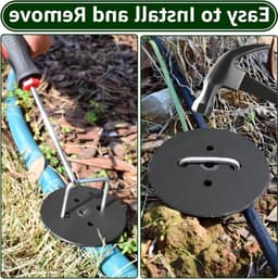 BRENZOOS- Bufferschijf 200 stuks - Kunststof onderlegschijven - Grondankers - Zwarte bufferschijven - Voor gazon/tenten - Afmeting 5,7 cm — thumbnail 2