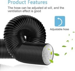 Afvoerslang - Ventilatieslang Flexibel - Mobiele Airco - Hittebestendig Materiaal - 2.5 Meter - Zwart — thumbnail 5