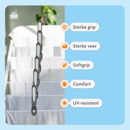 LaundrySpecialist Wasknijpers soft grip - Zwart - 60 stuks - extra lang en stevig - wasknijpers plastic - wasknijpers kunststof - gekleurde knijpers — thumbnail 4