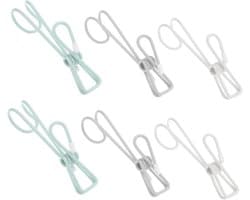 Draagbare Wasknijpers - Kledingclips - Kleding Ophangen - Winddicht Ontwerp - 6 Stuks - Wit