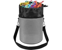 Wasknijper Tas - Opberger Houder - Wassen Ophangen - Met Draagriem - 19x19x24 cm - Grijs — afbeelding 1