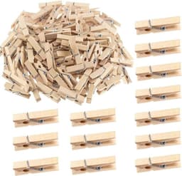 Set van 100 Mini Kledingknijpers van Hout - Kleine Wasknijpers voor Kleding, DIY en Knutselen — thumbnail 1