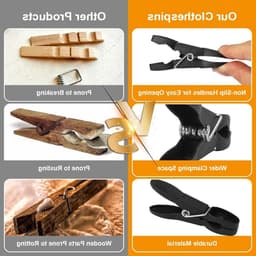 60 Stuks Antislip Wasknijpers met Mand, Winddichte Plastic Klemmen voor Waslijn, Kledingrek, Sokken en Handdoeken — thumbnail 2
