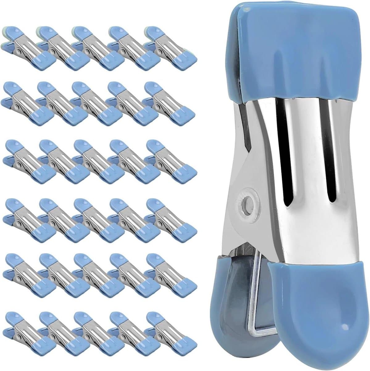 Kledingspelden - Wasknijpers Metalen - Was Drogen - Rubberen Coating - 30 Stuks - Blauw — afbeelding 1