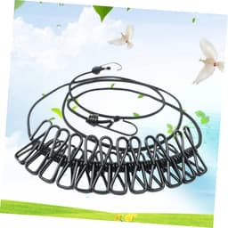 Draagbare Waslijn - Reis Waslijn - Kleding Drogen - Met Clips - 190 cm - Zwart — thumbnail 2