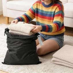 Set van 2 Waterdichte Waszakken met Rits, Vouwbare Waszak voor Kamperen en Reizen, 60 x 45 cm en 55 x 35 cm, Ideaal voor Vuile Kleding en Organisatie — thumbnail 3