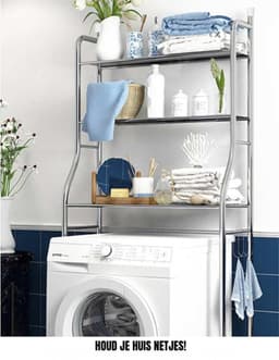 DnA® Wasmachine Ombouw - Wasmachine Kast - Wasmachine Meubel - Zilver - 25cm x 65cm x 160cm — thumbnail 5