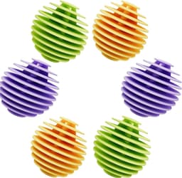 Herbruikbare antistatische droogballen, 6-pack wasballen, niet-giftige wasballen, anti-klitontwerp, zachte stof, voorkomt klitten, verbetert de reinigingseffectiviteit (groot formaat) — thumbnail 1