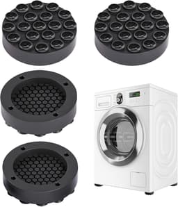Set van 4 Vibro-isolerende Voetjes voor Wasmachine en Droger - Antislip Trillingsdempers (Zwart, 45 mm Binnenmaat) — thumbnail 1