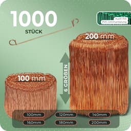 Draadsluitingen voor zakken - 2000 stuks - 1,0 x 120 mm - Veelzijdig gebruik - Tuin, Landbouw, Industrie — thumbnail 3