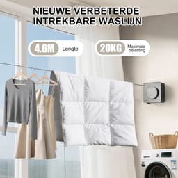CLVP® Waslijn Uittrekbaar - Wanddroogrek - Wasdraad — thumbnail 4