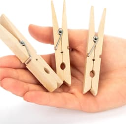 80x XL Houten Wasknijpers van Berkenhout - Onbehandeld en Duurzaam Kleding Pinnen — thumbnail 4