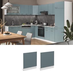Vaatwasserfrontpaneel met Werkblad 60 cm Blauw-grijs/Wit - Naadloze Keukenintegratie — thumbnail 2