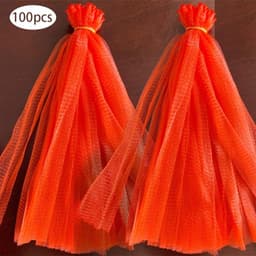 Herbruikbare Netzakken - Nylon Gaas Tassen - Opslag Fruit Groenten - Licht Breek Niet - 20 Inch Lengte - Rood — thumbnail 2