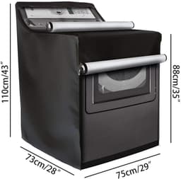 Was- en drooghoes voor buiten – Waterdichte en stofdichte wasmachinehoes met ritssluiting – Geschikt voor wasmachines en droogers met boven- en voorlader, 75*73*88/110 cm (zwart) — thumbnail 2