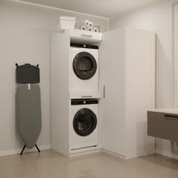 Wasophoogte® Wasmachine Kast London - Wasmachine verhoger - Wasmachine ombouw - 700(D)*1365(B)*2110(H) mm - Wit — thumbnail 3