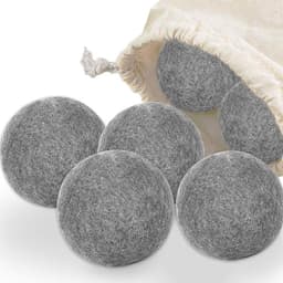 Allecto Plus - 6 stuks natuurlijke herbruikbare drogerballen van wol voor de wasdroger in donkergrijs - Efficiënt en milieuvriendelijk - Ideaal voor donsjacks. — thumbnail 3