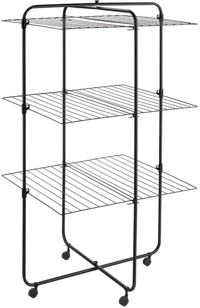 Tomado - Droogtoren Dijon 33 meter drooglengte - 3 Etages - Onyx mat zwart — afbeelding 1