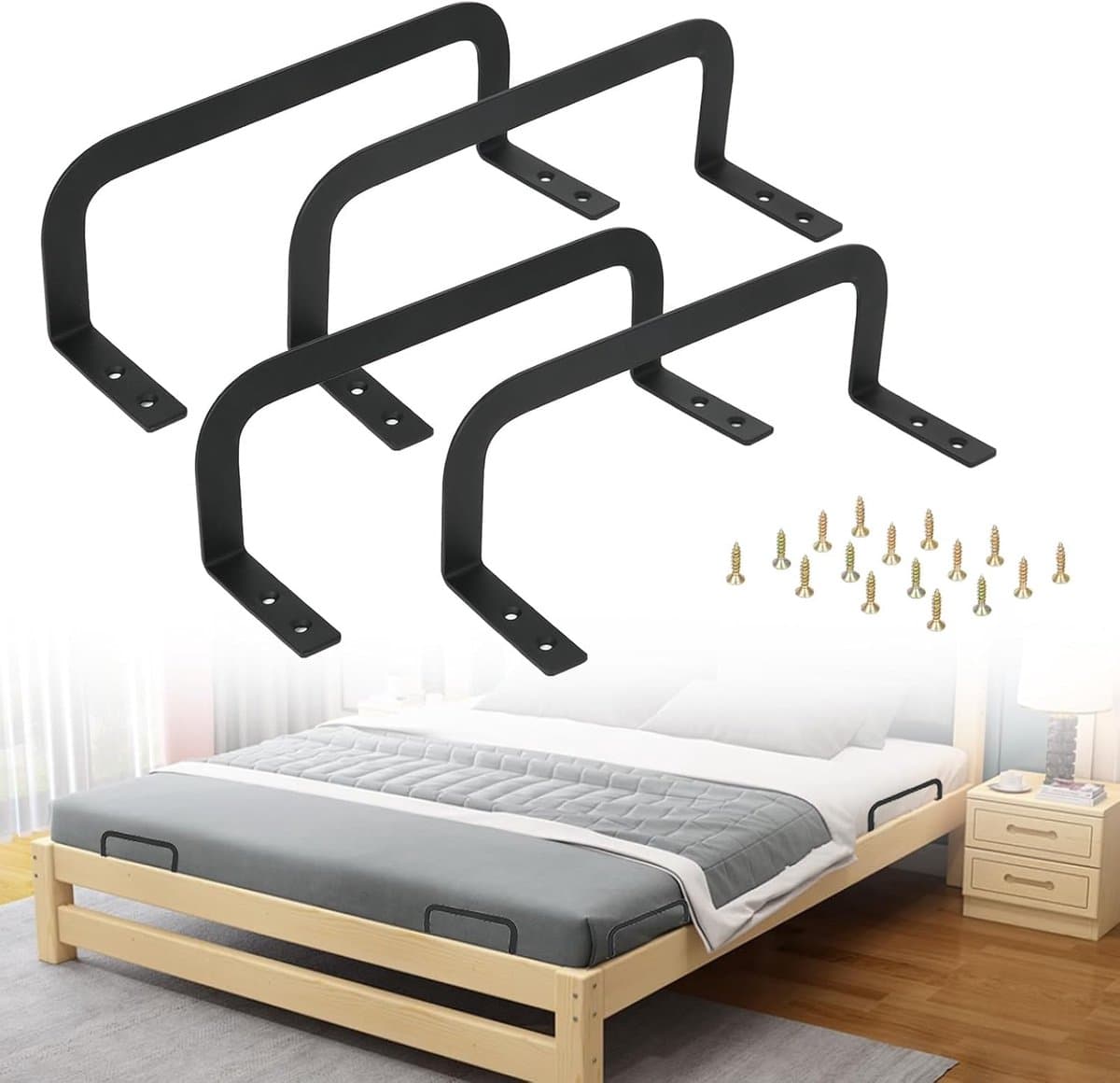 Matrashouders voor Stabiele en Antislip Bedden, Geschikt voor Diverse Bedtypes en Matrasdiktes — afbeelding 1