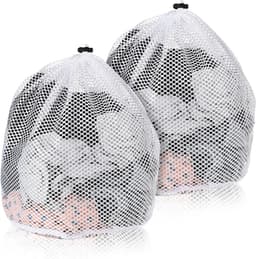 set van 2 fijnmazige wasnetten voor de wasmachine - waszakken 40 x 50 cm met koordstopper voor delicaat wasgoed - truien, jassen, overhemden, sokken. — thumbnail 1