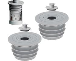 2 stuks - Rfdichtring - Rioolafdichtingen - toepasbare buisbinnendiameter 45-50 mm - vloerafvoer - afvoerbuis afdichting - siliconen wasmachine afvoerslang afdichting - anti-geur afvoerafdichting - met deksel - voor thuis, keuken en badkamer - grijs