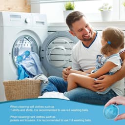 Haarvanger voor de wasmachine, 12 stuks herbruikbare wasballen tegen dierenharen en pluis, elastische wasballetjes voor honden- en kattenharen, blauw wit — thumbnail 5
