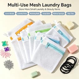 5 Stks Waspod Anti-Plakken Tas Kleine Mesh Waszakken Duurzaam Polyester Opslag Waszak voor Geurende Kralen voor Delicaten Mini Duurzame Wasmachine Opvouwbare Bescherm Delicate Kleding — thumbnail 2