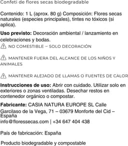 Selection bruiloftsconfetti, 1 liter bruiloftsbladeren, confetti 100% Casia Natura — thumbnail 5