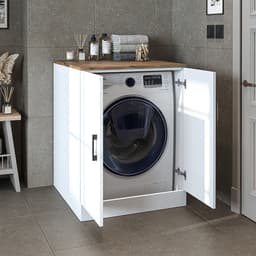 Roomart ATLANTIC-II Wasmachine Ombouwkast 70x90 cm - Onderkast - Wit Eiken — thumbnail 2