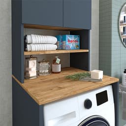 Roomart ATLANTIC-III Wasmachine Overbouwkast 65x181 cm - Antraciet Eiken — thumbnail 4