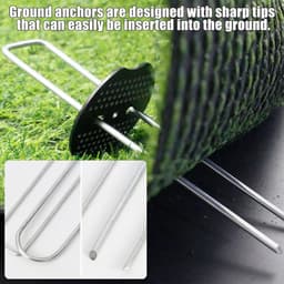 Stabiele grondankers met herbruikbare U-vormige pennen, 50 stuks + 50 bufferdiscs, ideaal voor tuin en onkruidbestrijding, 15 x 4 cm, diameter 2.5 mm — thumbnail 4