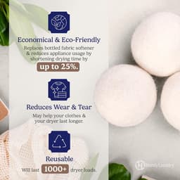 Handig wassen wol drogen bal, 6 stuks set, natuurlijke verzachter, herbruikbaar, kleding rimpels te verminderen, besparen drogetijd, is een beter alternatief voor plastic bal — thumbnail 2