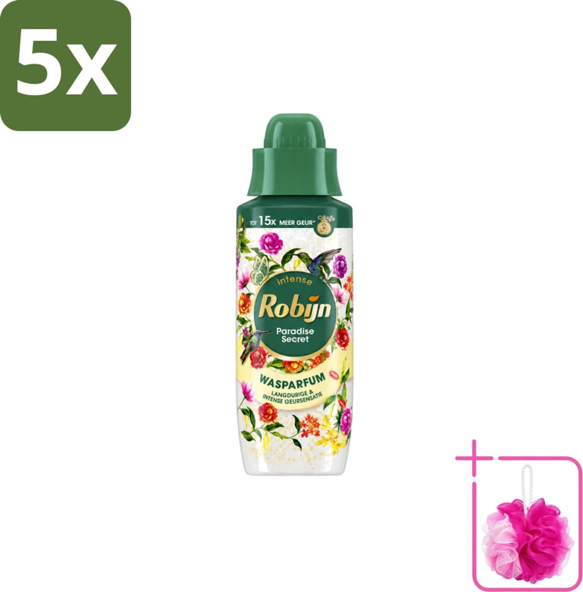 5 x Robijn – Wasparfum – Paradise Secret – 342 ml - Bulkverpakking - Wasparfum - Douchemop - Wasparfum voor kleding — afbeelding 1
