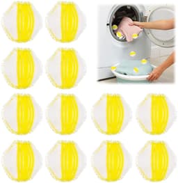 Wasballen voor dierenharen, 12 stuks, 3,5 cm, gele/witte wasballen — thumbnail 1