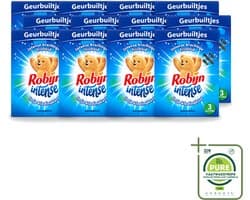 12 x Robijn - Intense - Geurbuiltjes - Langdurige Geur - Intense Frisheid - 3 Geurbuiltjes - Grootverpakking - Vaatwasstrips - Geur In Kleding - Frisheid Kleding - Geur In Tas - Geur In Koffer - Geur In Auto