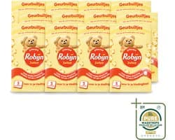 12 x Robijn - Zwitsal - Geurbuiltjes - Zachte Babygeur - Hypoallergeen - 3 Geurbuiltjes - Wasstrips - Zwitsal Geur - Geurbuiltjes - Babygeur - Kastgeur - Ladegeur