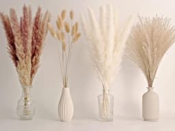 65 stuks Pampasgrasdecoratie, inclusief Pompas Bloemen, Gedroogd Rietgras en Konijnenstaarten Gedroogde Bloemen, Natuurlijk Gedroogd Pampasgras Boeket voor Boho Decoratie Bruiloft — thumbnail 1