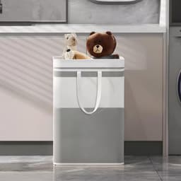 75 liter, waterdichte, opvouwbare wasverzamelaar met handvat, voor kleding, speelgoed in slaapzaal en het gezin, blauw — thumbnail 4