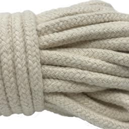 20 m natuurlijk katoen gevlochten touw waslijn 6,5 mm dik zacht katoenen touw voor buiten, tuin, doe-het-zelf ambachten, plantenhangers, woondecoraties, muur opknoping (20 m (66ft)) — thumbnail 2