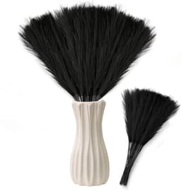50 stuks gedroogd pampasgras, decoratie, 55 cm, kunstzwart, pluizig pampasgras, boho-decoratief pampasgras voor bruiloft, kantoor, slaapkamer, woonkamer — thumbnail 1