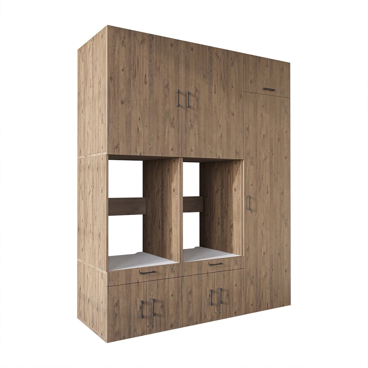 Roomart SERIE 3 Wasmachine Ombouwkast 194x240 cm - Dubbele Kast met Hoge Kast 60 - Eiken — afbeelding 1