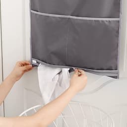 Wasmand, Scheurtresistente Deurwasmand met Roestvrijstalen Haken en Zelfklevende Haken, Ruimtebesparende Hangende Wasmand en Badkamer Deurwasmand (77 x 50 cm) — thumbnail 5