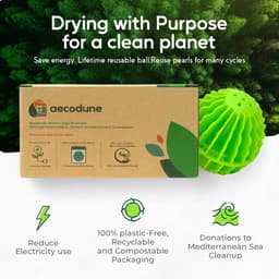 SnelShoppen - Droogballen - 2x Herbruikbare Droogballen - Verminder Droogtijd met 35% - Verbetert Luchtcirculatie - Natuurlijke Ingrediënten - Energie — thumbnail 2