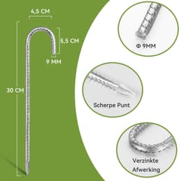30cm Heavy Duty Grondpinnen voor Tenten en Trampolines (6 Stuks) — thumbnail 3