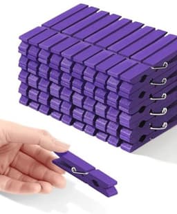 Gekleurde Wasknijpers Set van 50 - Houten Clips voor Decoratie en Ambachten in Regenboogkleuren — thumbnail 1
