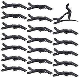 Kunststof Haarspelden Eend Tanden Krokodil Clips - Anti-Slip Styling Haarclips voor Kappers - 20 Stuks Zwart — thumbnail 1