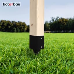 Kotarbau Serie - Stalen Paalbasis - Zwart - Voor Pergola en Prieel - 81 x 81 x 750 mm — thumbnail 3