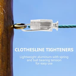 EGoods - Metalen waslijn spanners - Set van 4 - Aluminium - Eenvoudige bediening - Veer en kogellagers - Vaste en takel systemen - Huishoudelijk gereedschap - Waswerkzaamheden — thumbnail 4