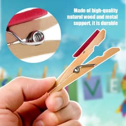 50x Houten Waslijnknijpers met Hartjes - Decoratieve Foto Clips voor DIY & Knutselen — thumbnail 4